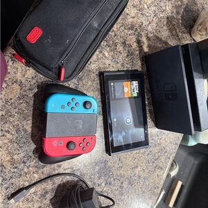 Nintendo Switch Console with Vibrant Red and Blue Joy-Con